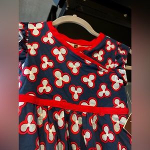 tea collection red white blue floral dress size 5 nwt